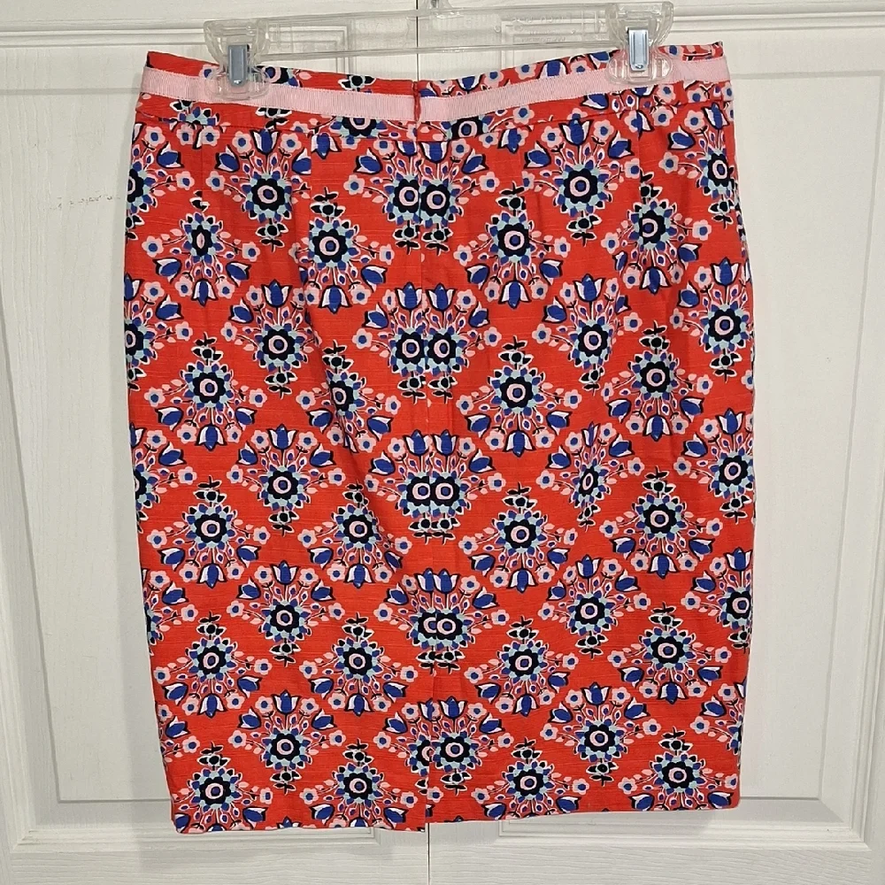 Boden Lined Midi Pencil Floral Skirt - 8P- Resort Wear-Red